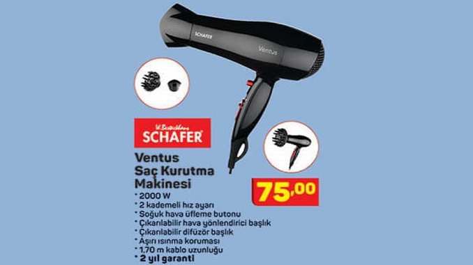 a101-schafer-ventus-sac-kurutma-makinesi